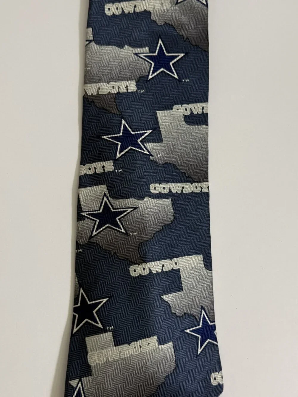 Vintage Dallas Cowboys Tie Team NFL Silk Made In USA Texas Star Logo Navy Blue